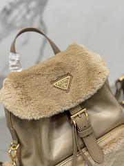 Prada Re-Nylon Shearling Backpack 25x20.5x11.5cm - 3