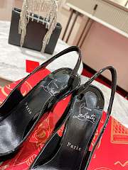 Christian Louboutin Hot Chick Black Patent Sling 100 mm Heel - 5