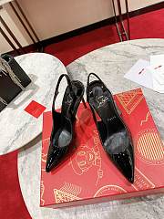 Christian Louboutin Hot Chick Black Patent Sling 100 mm Heel - 4