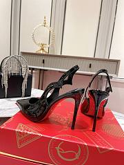 Christian Louboutin Hot Chick Black Patent Sling 100 mm Heel - 2