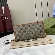 Gucci Brown GG Supreme Zip Long Wallet 19x10x2.5cm - 1