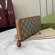 Gucci Brown GG Supreme Zip Long Wallet 19x10x2.5cm - 4