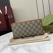 Gucci Brown GG Supreme Zip Long Wallet 19x10x2.5cm - 3