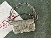 Valentino Garavani Small Locò Shoulder Bag Grey 19x10.5x5cm - 1