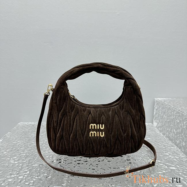 Miu Miu Wander Suede Hobo Brown Bag 20x17x6cm - 1