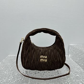 Miu Miu Wander Suede Hobo Brown Bag 20x17x6cm