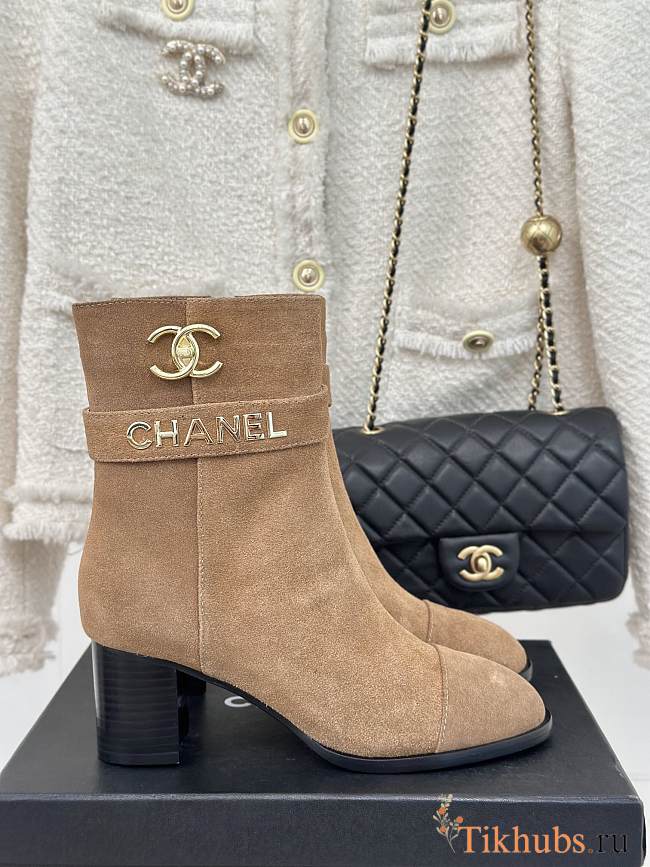 Chanel Brown Suede Boot 8cm - 1