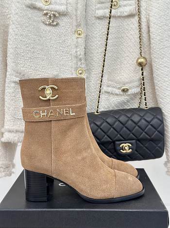 Chanel Brown Suede Boot 8cm