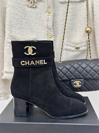 Chanel Black Suede Boot 8cm