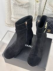 Chanel Black Suede Boot 8cm - 3