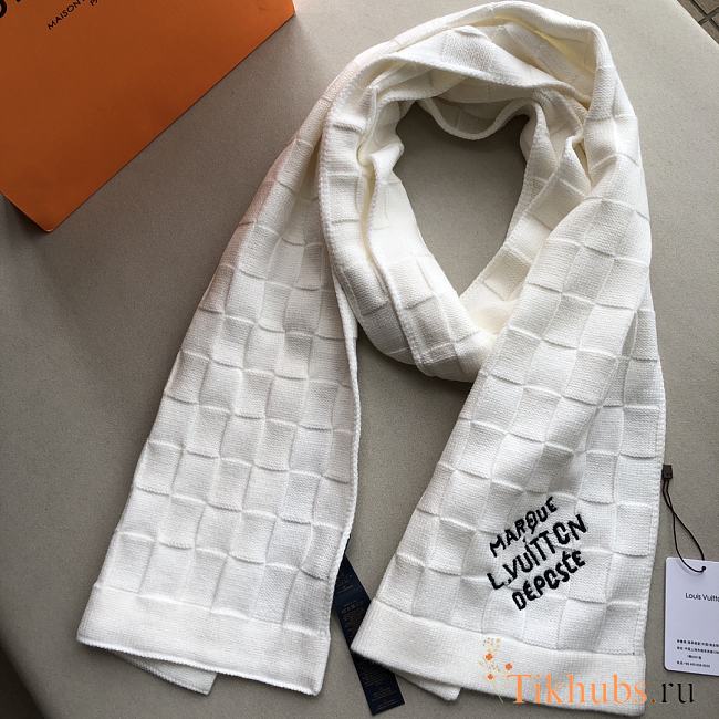 Louis Vuitton LV White Damier Scarf 25x180cm - 1