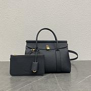 Loro Piana Loom Bag L25 Black Calfskin 25x17x12cm - 1