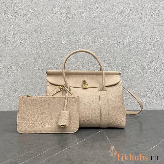 Loro Piana Loom Bag L25 Beige Calfskin 25x17x12cm - 1