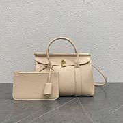 Loro Piana Loom Bag L25 Beige Calfskin 25x17x12cm - 1