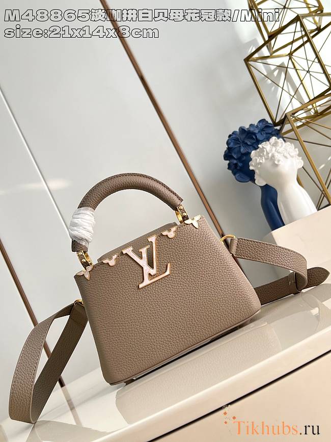 Louis Vuitton LV Mini Capucines Grey Bag 21x14x8cm - 1