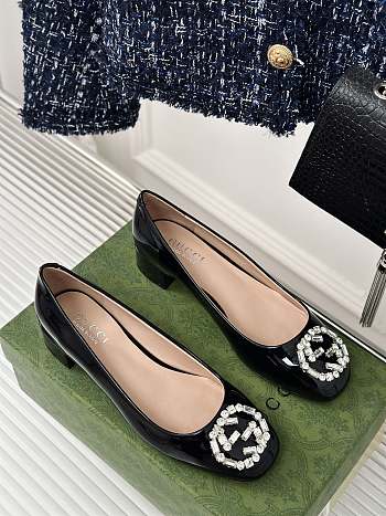 Gucci Ballerina Black Patent Flat