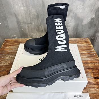 Alexander McQueen Graffiti Knit Tread Slick Boot