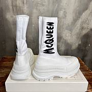 Alexander McQueen Graffiti Knit Tread Slick White Boot - 4