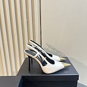 YSL Slingback White Sandal Heel 10cm - 1