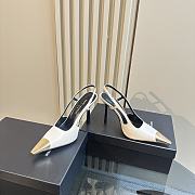 YSL Slingback White Sandal Heel 10cm - 3