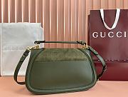 Gucci Blondie Medium Top Handle Bag Suede Dark Green 32x17x10cm - 4