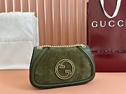 Gucci Blondie small shoulder bag Suede Dark Green 26x16x8cm - 1