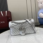 Gucci GG Marmont Small Silver Shoulder Bag 26x15x7cm - 1