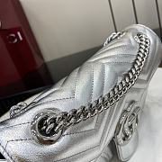 Gucci GG Marmont Small Silver Shoulder Bag 26x15x7cm - 3