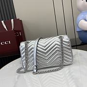 Gucci GG Marmont Small Silver Shoulder Bag 26x15x7cm - 6