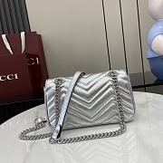 Gucci Mini Marmont Silver Shoulder Bag 23x14x6cm - 6