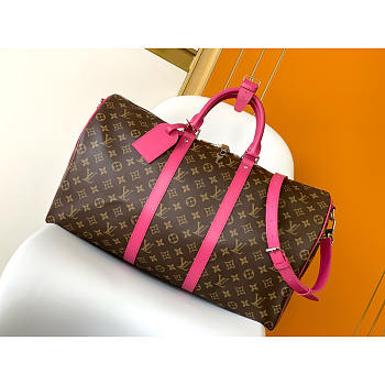 Louis Vuitton LV Keepall Bandouliere 45 Pondichery Pink 45x27x20cm