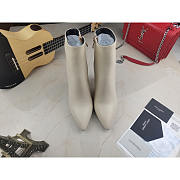 YSL Opyum White Heel Ankle Boots - 5