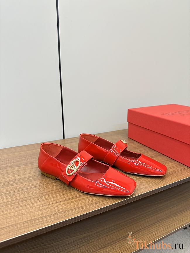 Valentino Garavani VLogo Locker Patent Red Mary Jane flat - 1