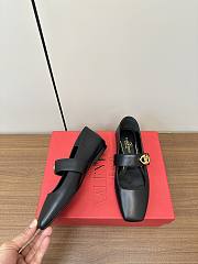 Valentino Garavani VLogo Locker Black Leather Mary Jane Flat - 2