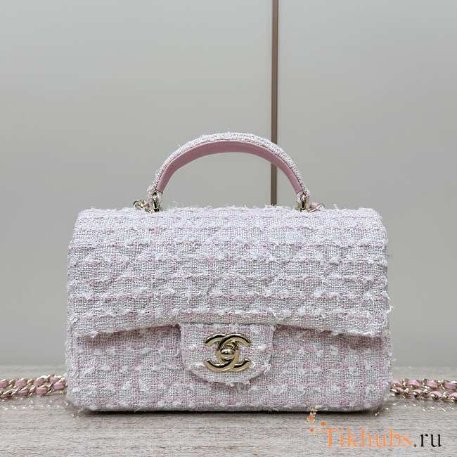 Chanel Flap Top Handle Bag Tweed 20cm - 1