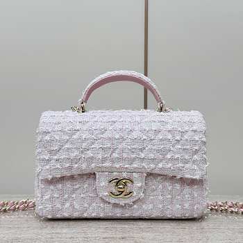 Chanel Flap Top Handle Bag Tweed 20cm