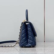 Chanel Coco Top Handle Bag Navy Blue Caviar Gold 29x18x12cm - 5