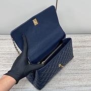 Chanel Coco Top Handle Bag Navy Blue Caviar Gold 29x18x12cm - 4