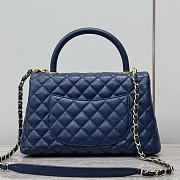 Chanel Coco Top Handle Bag Navy Blue Caviar Gold 29x18x12cm - 2