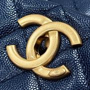 Chanel Coco Top Handle Bag Navy Blue Caviar Gold 29x18x12cm - 3