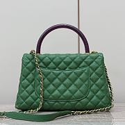 Chanel Coco Top Handle Bag Green Caviar Gold 29x18x12cm - 4