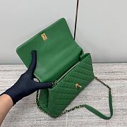 Chanel Coco Top Handle Bag Green Caviar Gold 29x18x12cm - 3