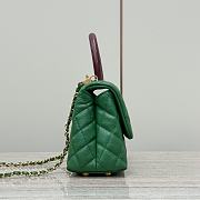 Chanel Coco Top Handle Bag Green Caviar Gold 24x14x10cm - 6