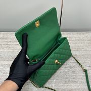 Chanel Coco Top Handle Bag Green Caviar Gold 24x14x10cm - 2