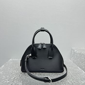 The Row Mini Devon Bag Black Leather 24x12x16cm