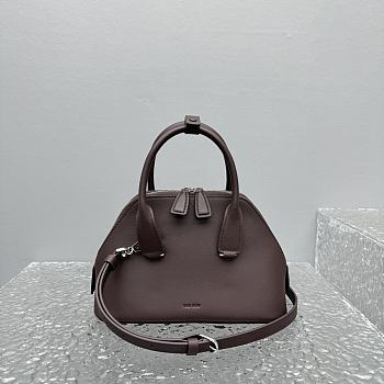 The Row Mini Devon Bag Dark Brown Leather 24x12x16cm