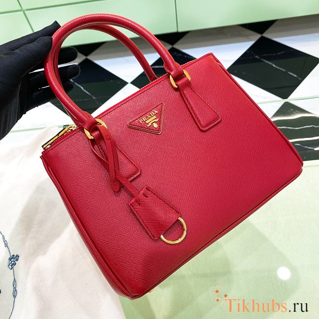 Prada Small Galleria Saffiano Red Bag 24.5x16.5x11cm - 1