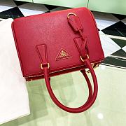 Prada Small Galleria Saffiano Red Bag 24.5x16.5x11cm - 3