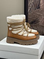 Celine Bulky Wool Cow Leather Lace-up Boots - 1