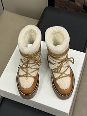 Celine Bulky Wool Cow Leather Lace-up Boots - 3